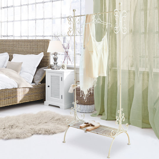 Portant à vêtements LOBEERON Épinay en fer blanc vieilli — photo produit