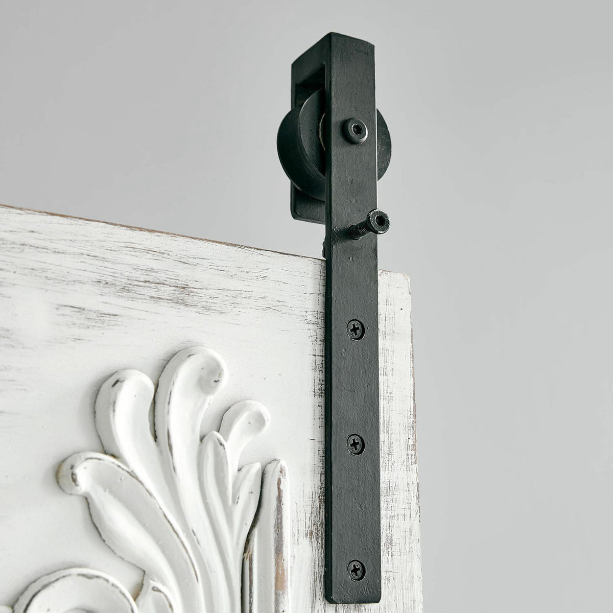 Porte coulissante LOBERON Penworth blanc vieilli avec miroir — photo produit