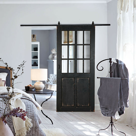 Porte coulissante d'intérieur LOBERON Sorelles noir vieilli — photo produit