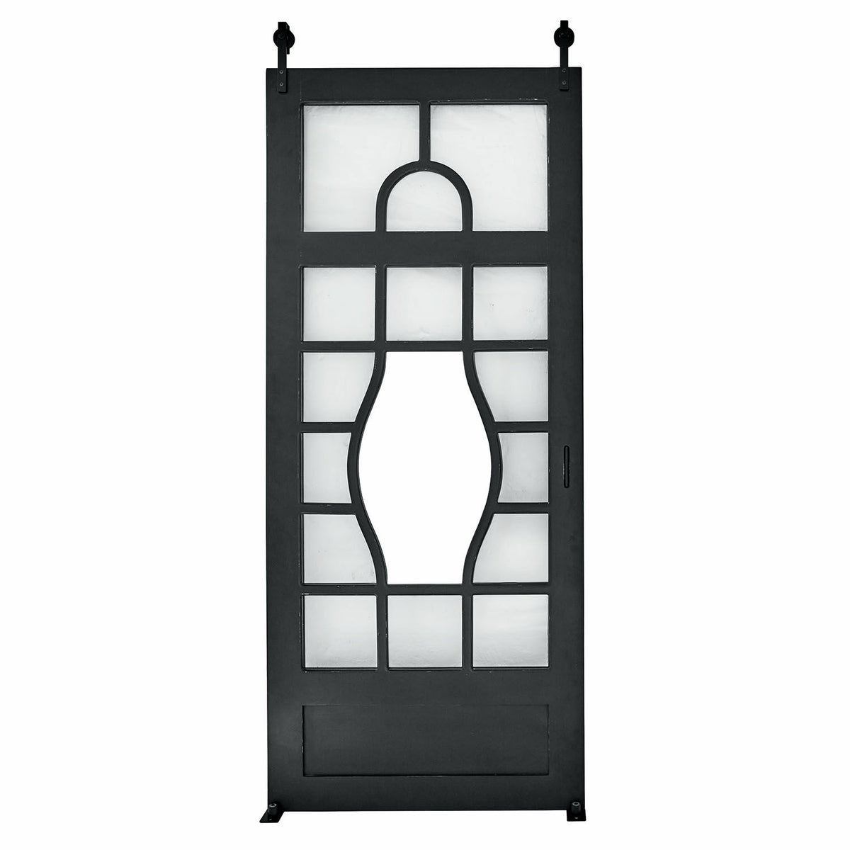 Porte coulissante LOBERON Wilmorton noire avec miroir — photo produit