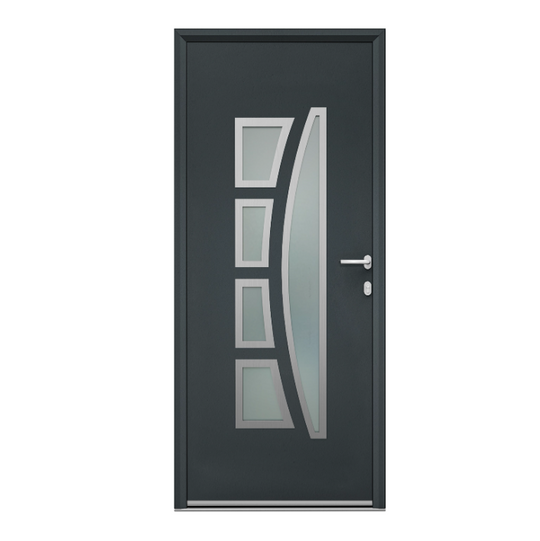 Porte d'entrée RIWA Essentiel vitrée en aluminium gris anthracite H.215 x l.90 cm poussant gauche — photo produit