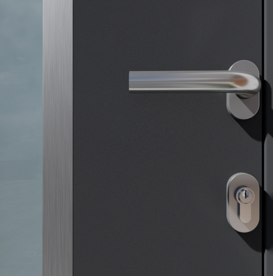 Porte d'entrée RIWA Essentiel vitrée en aluminium gris anthracite H.215 x l.90 cm poussant gauche — photo produit