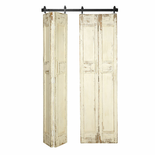 Porte pliante coulissante LOBERON Auberisse blanc vieilli — photo produit