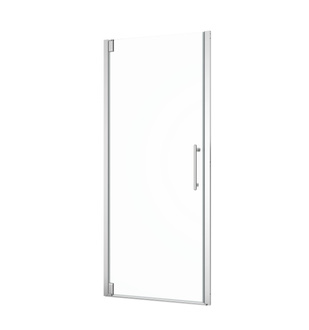 Porte de douche pivotante SENSEA Remix l.100cm vitrage transparent chromé — photo produit