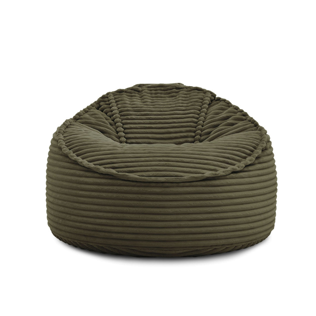 Pouf BOBOCHIC Socrate gros côtelé doux vert