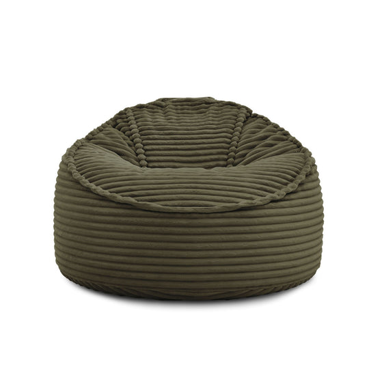 Pouf BOBOCHIC Socrate gros côtelé doux vert