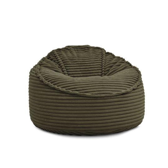 Pouf BOBOCHIC Socrate gros côtelé doux vert