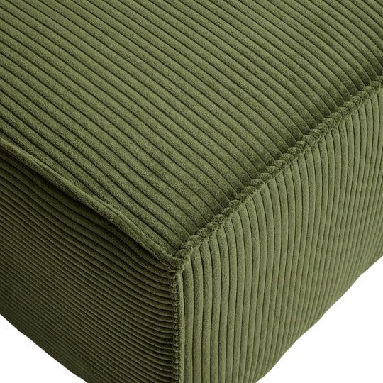 Pouf KAVE HOME Blok 150x70cm en velours côtelé vert