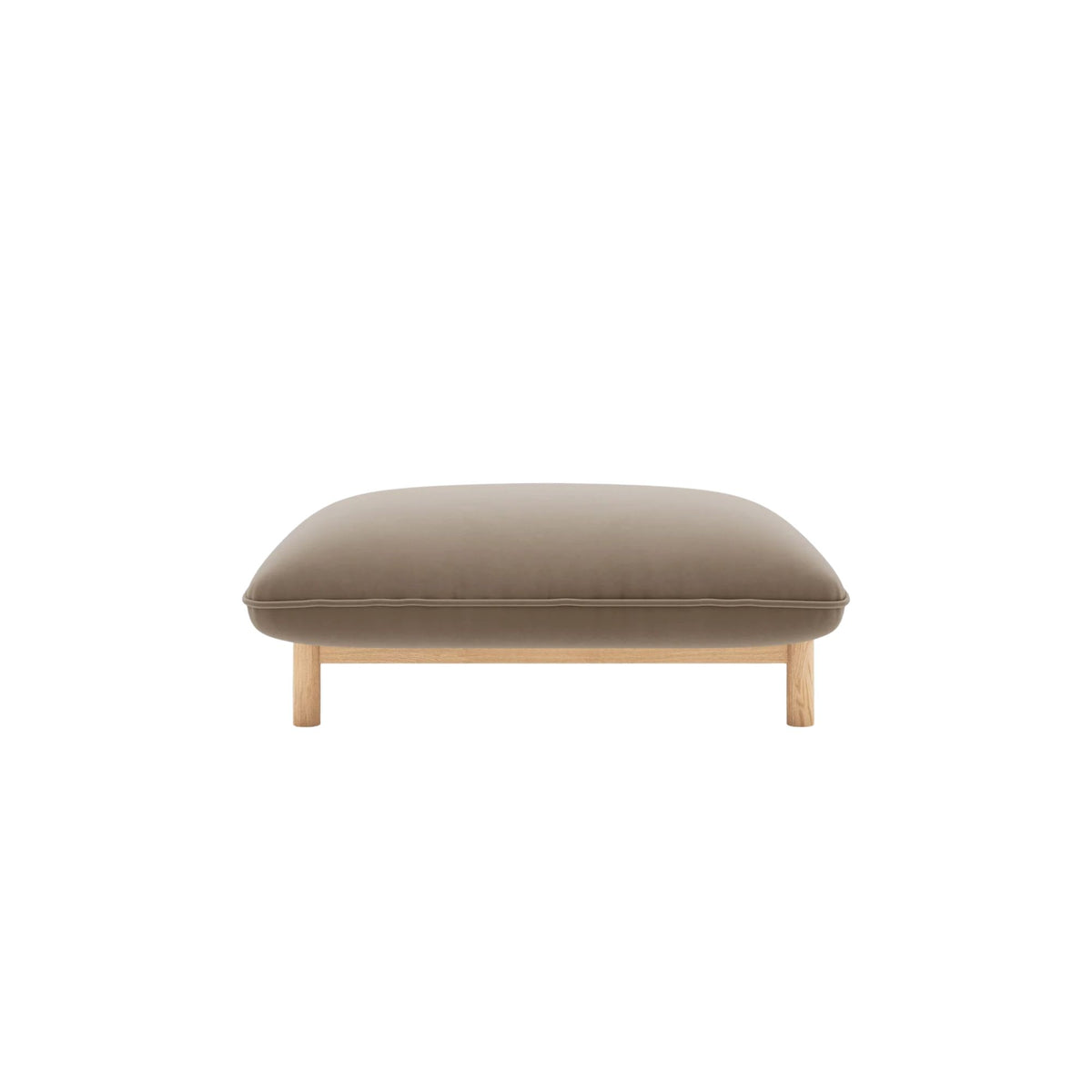 Pouf MICADONI Ada en velours marron clair 65x95cm