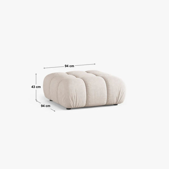 Pouf MICADONI Bellis en velours marron foncé