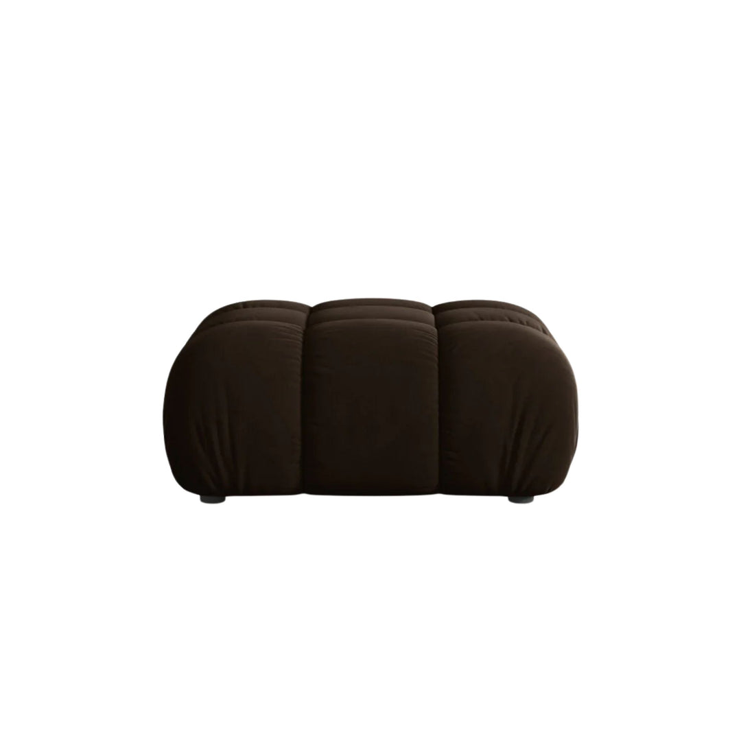 Pouf MICADONI Bellis en velours marron foncé