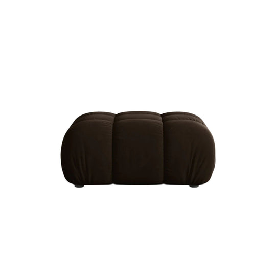 Pouf MICADONI Bellis en velours marron foncé
