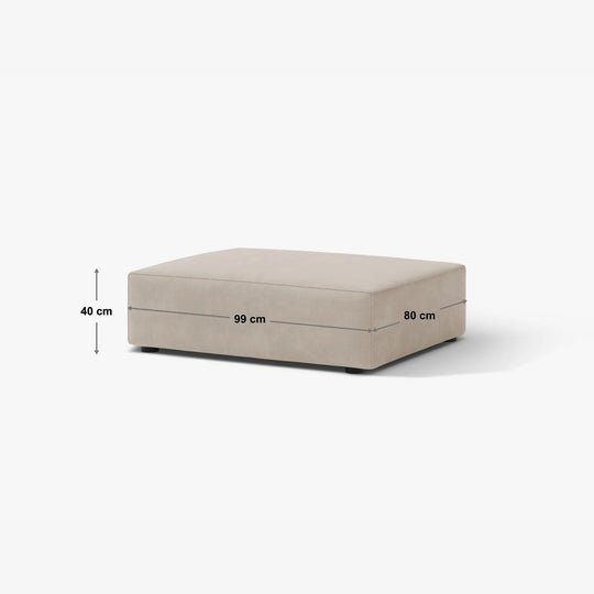 Pouf MICADONI Jodie en tissu beige