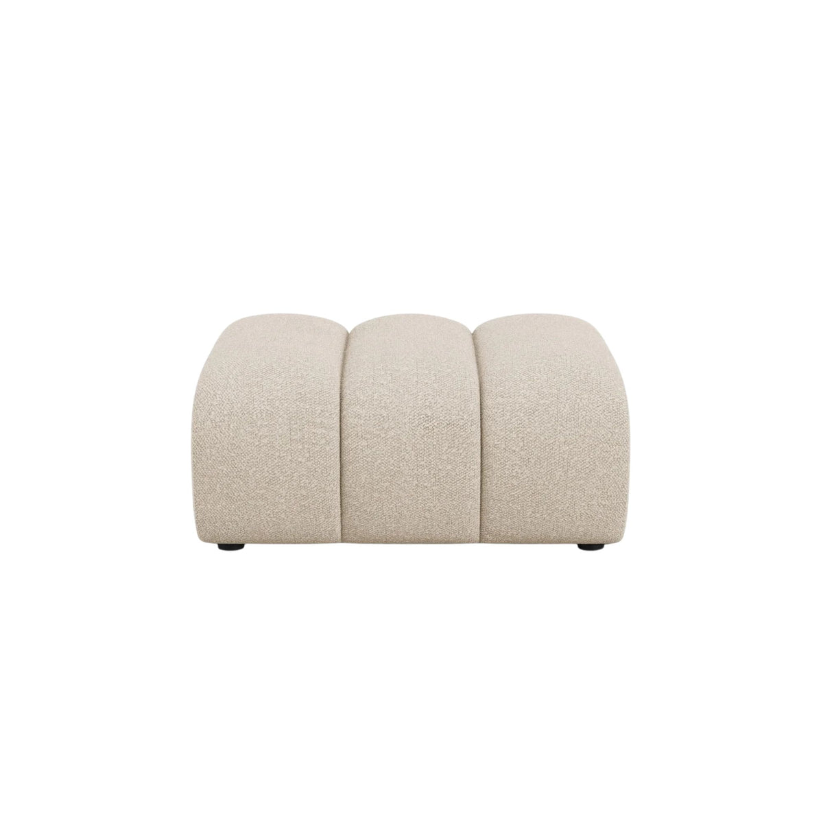 Pouf MICADONI Lupine en tissu bouclé beige