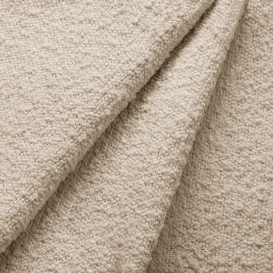Pouf MICADONI Lupine en tissu bouclé beige
