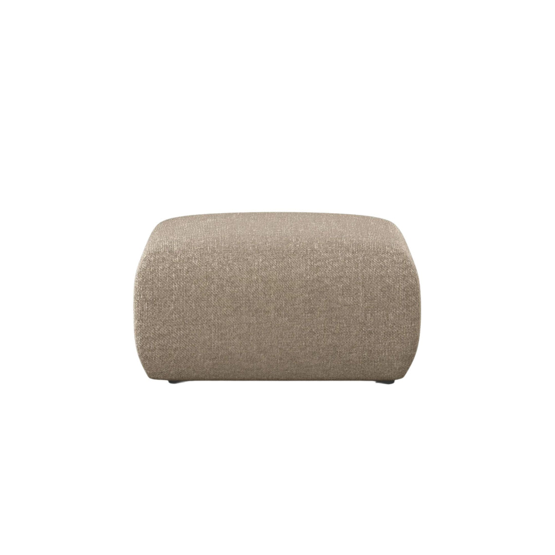 Pouf MICADONI Molino en tissu chenille beige foncé