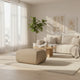 Pouf MICADONI Molino en tissu chenille beige foncé