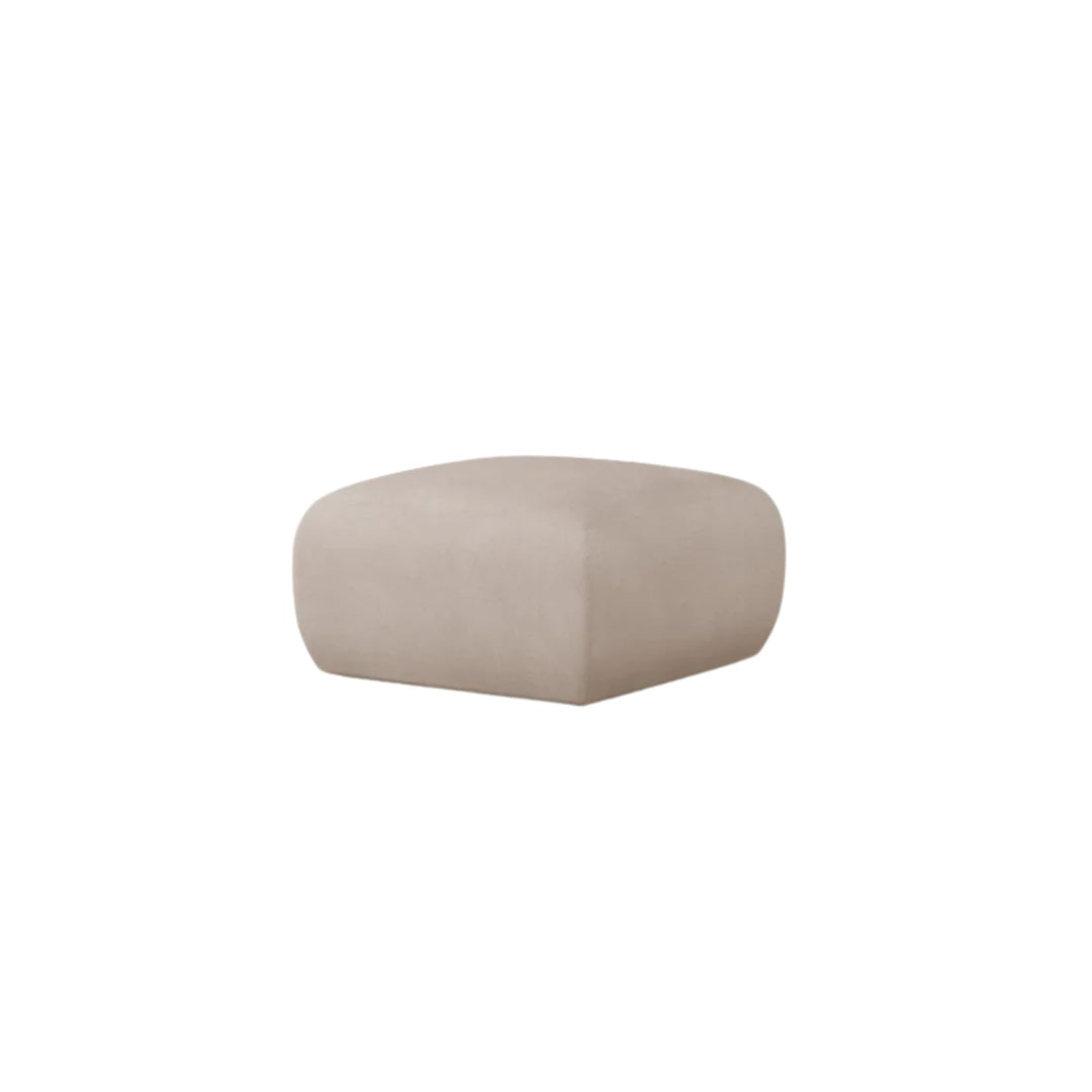 Pouf MICADONI Molino en tissu chenille beige