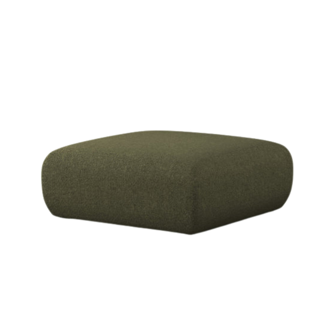 Pouf MICADONI Molino en tissu chenille vert