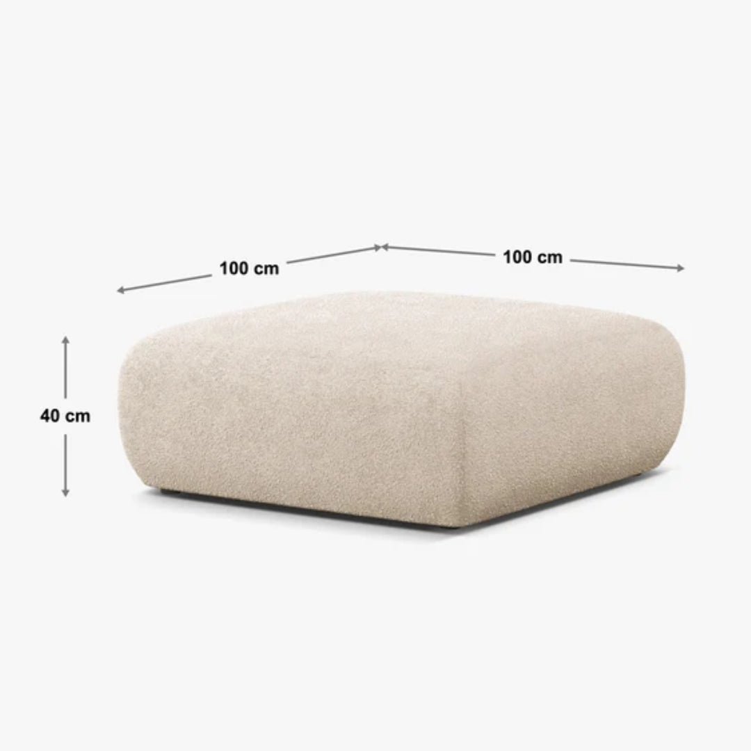 Pouf MICADONI Molino en tissu chenille vert