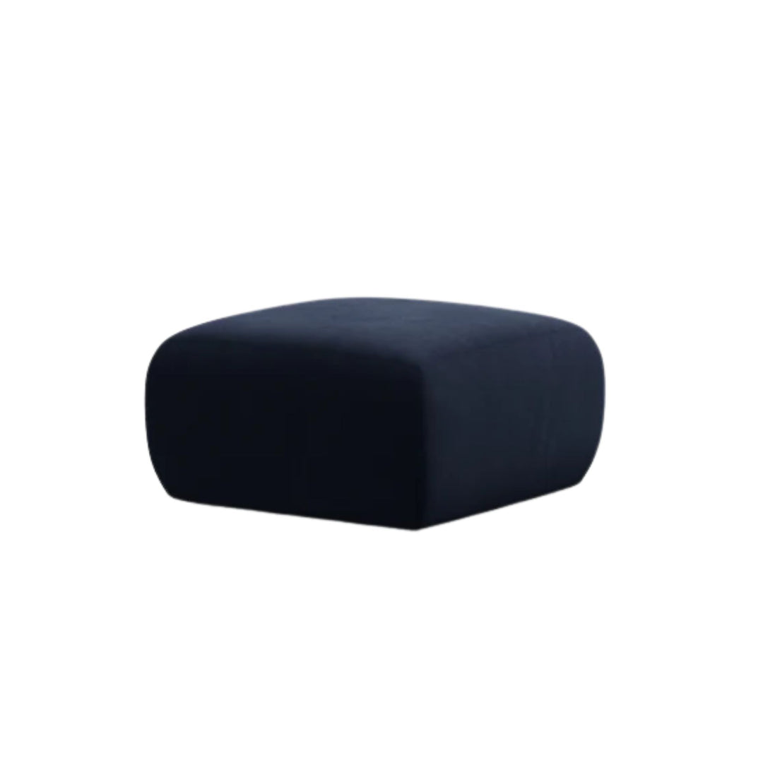 Pouf MICADONI Molino en velours bleu roi