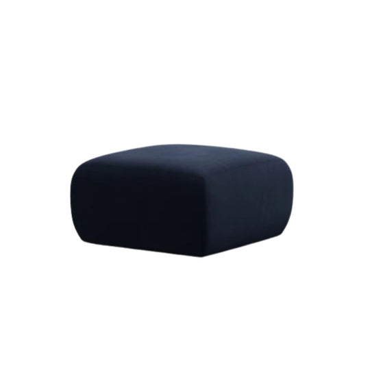 Pouf MICADONI Molino en velours bleu roi