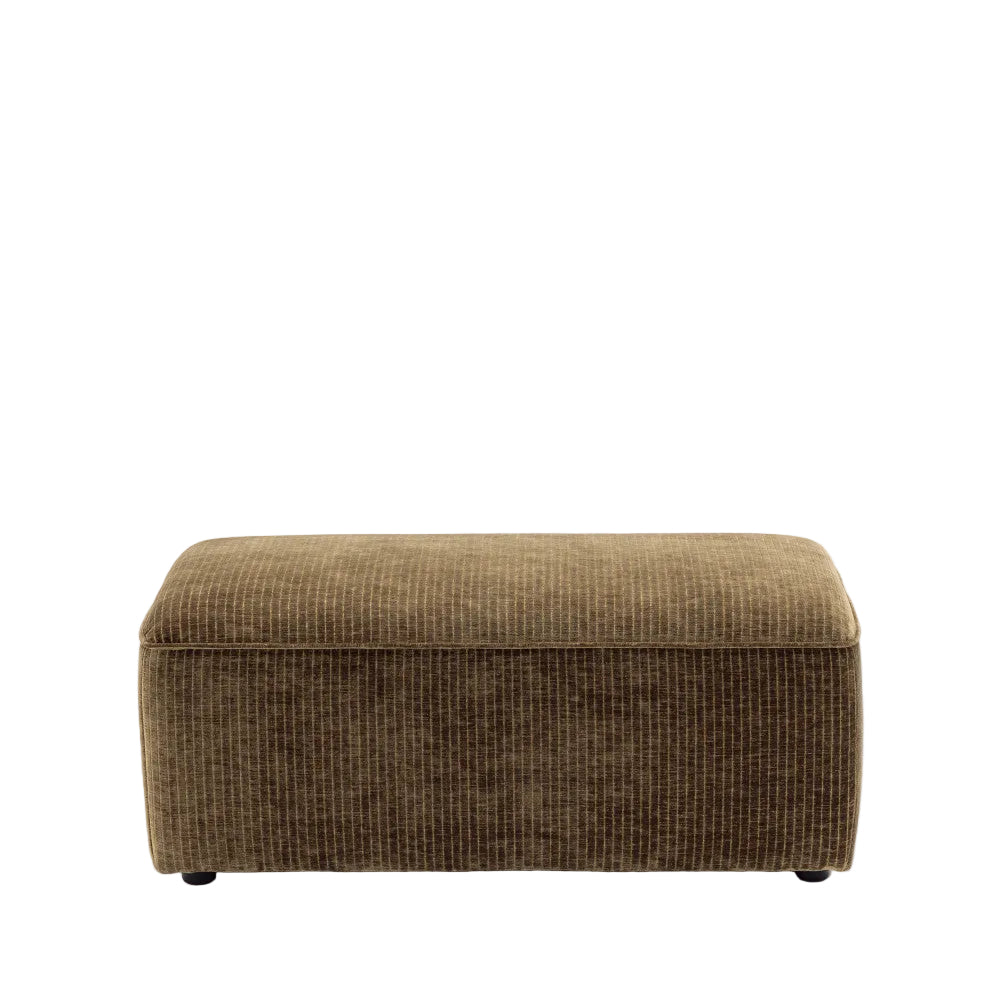 Pouf DRAWER Noor pour canapé modulable en velours côtelé kaki