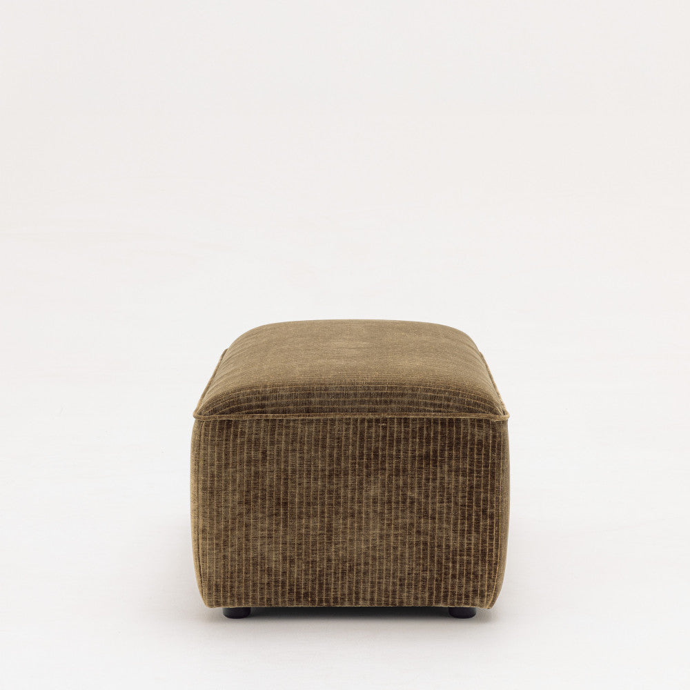 Pouf DRAWER Noor pour canapé modulable en velours côtelé kaki