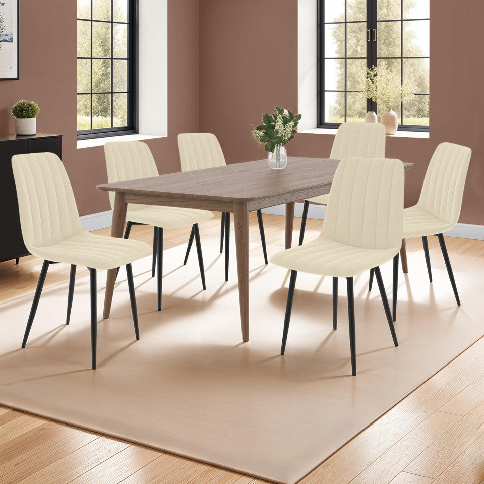 Lot de 6 chaises Fiona beige