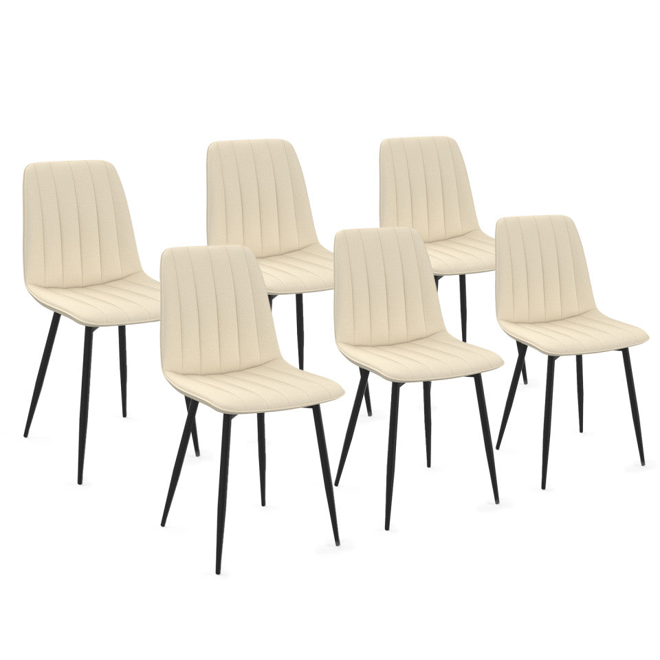 Lot de 6 chaises Fiona beige
