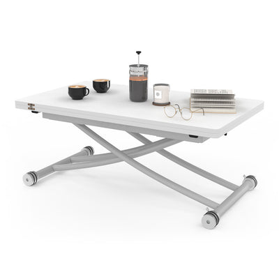 Table basse relevable 2 en 1 Tribeca blanche
