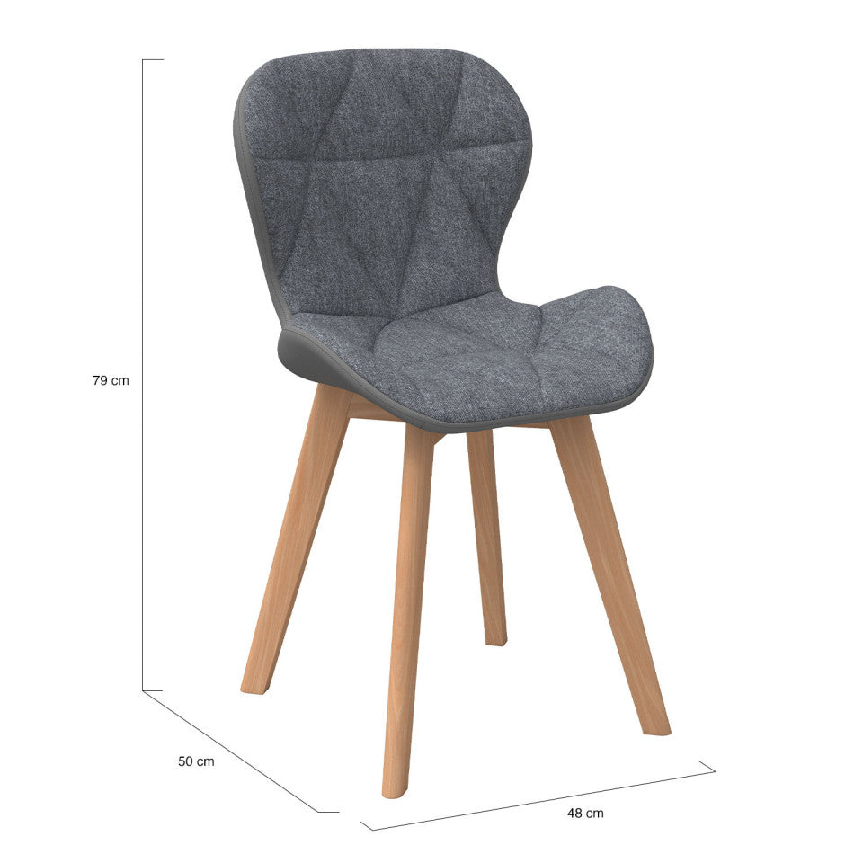 Lot de 4 chaises Gladys gris