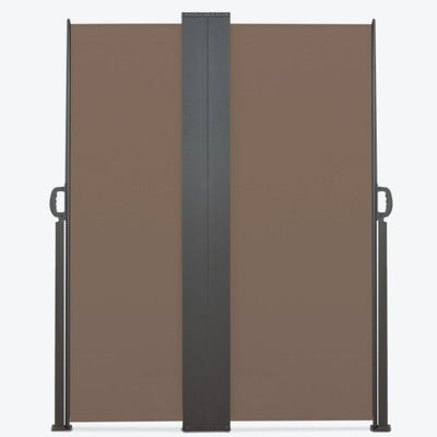 Paravent rétractable double premium taupe 1.6x2,5m