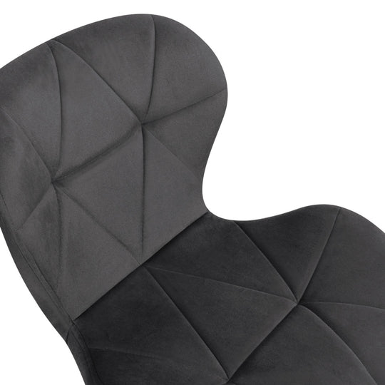 Lot de 2 chaises DAISY en velours Gris et pieds Noirs
