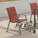 Lot de 6 chaises de jardin empilables textilène terracotta