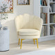Fauteuil Arielle beige pieds dorés
