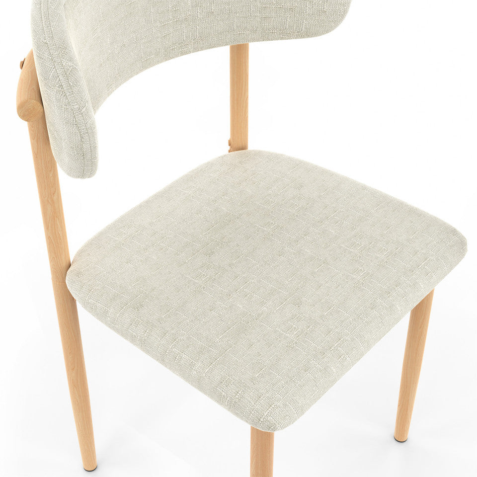 Lot de 6 chaises Callisto en tissu beige et pieds métal