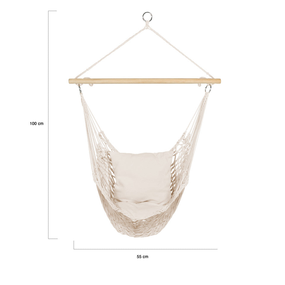 Hamac suspendu macramé avec coussin