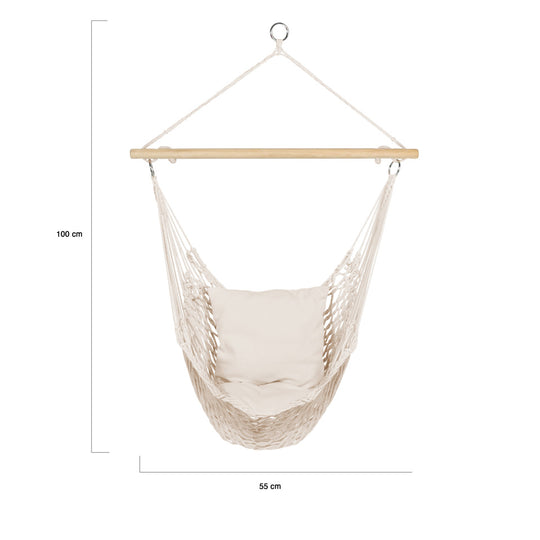 Hamac suspendu macramé avec coussin