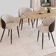 Lot de 4 chaises Léona bi-matière taupe et marron pieds métal noirs