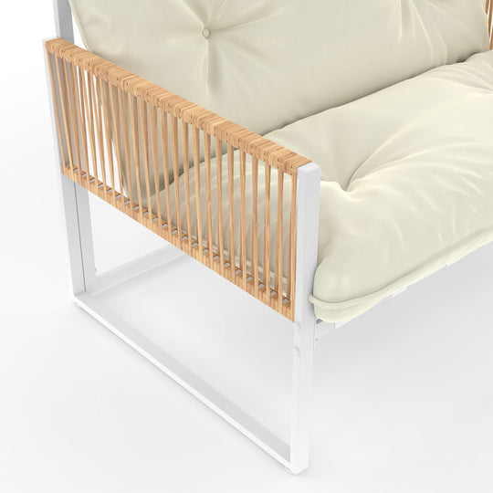 Salon de jardin 4 places Ozea blanc