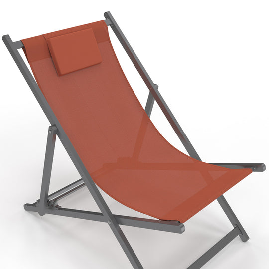Lot de 2 chilienne en métal terracotta