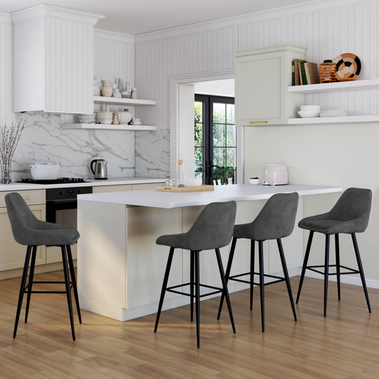 Lot de 4 tabourets Olivia gris