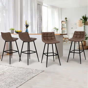 Lot de 4 tabourets Irina Marron