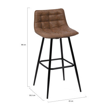Lot de 4 tabourets Irina Marron