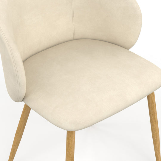 Lot de 4 chaises Léona en velours beige et pieds métal
