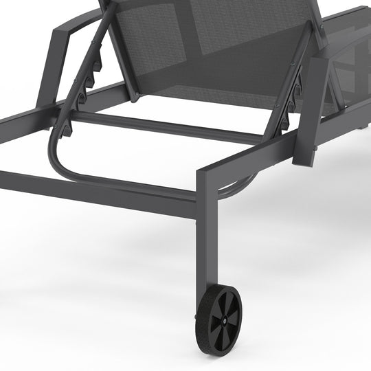 Lot de 2 Transats inclinables Bornéo 5 positions avec tablette