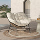 Fauteuil de jardin Lois rotin et coussin écru