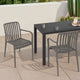 Lot de 4 chaises de jardin empilables Oviedo polypropylène gris