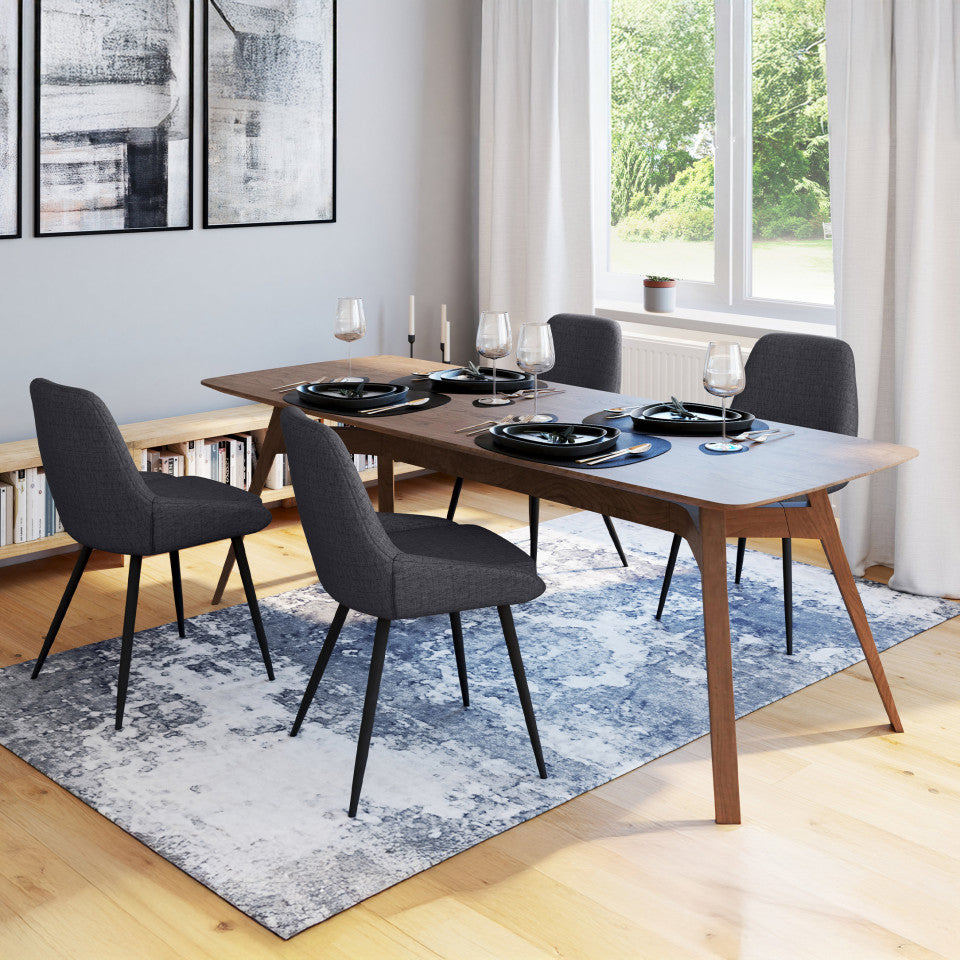 Lot de 4 chaises Ornella gris foncé